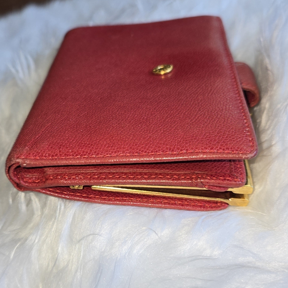 Yves Saint Laurent Burgundy Leather Wallet - Picture 13 of 16